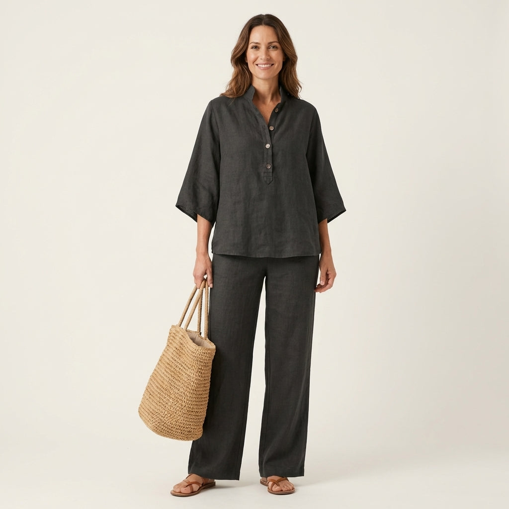 EDITH | Conjunto de Top Murciélago y Pantalón Ancho