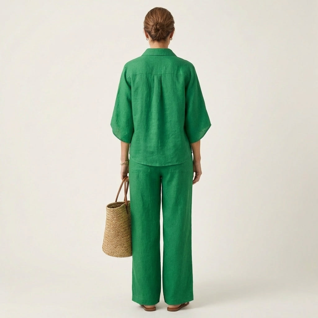 EDITH | Conjunto de Top Murciélago y Pantalón Ancho