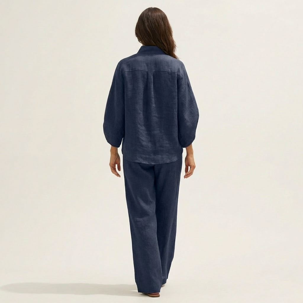 EDITH | Conjunto de Top Murciélago y Pantalón Ancho