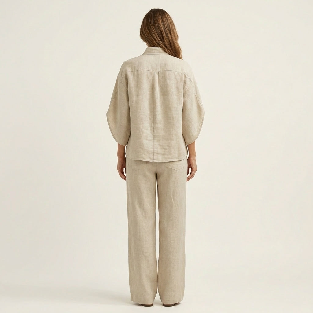 EDITH | Conjunto de Top Murciélago y Pantalón Ancho