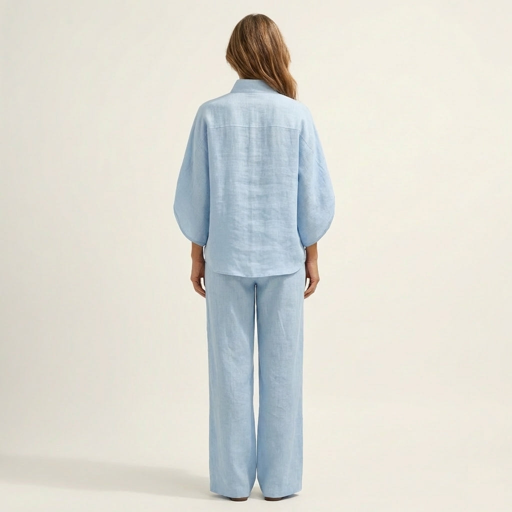 EDITH | Conjunto de Top Murciélago y Pantalón Ancho