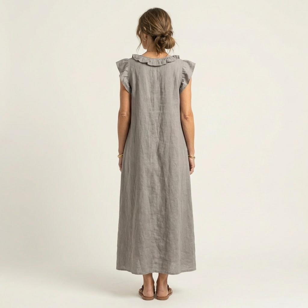 MARINA | Vestido Largo con Escote de Pico