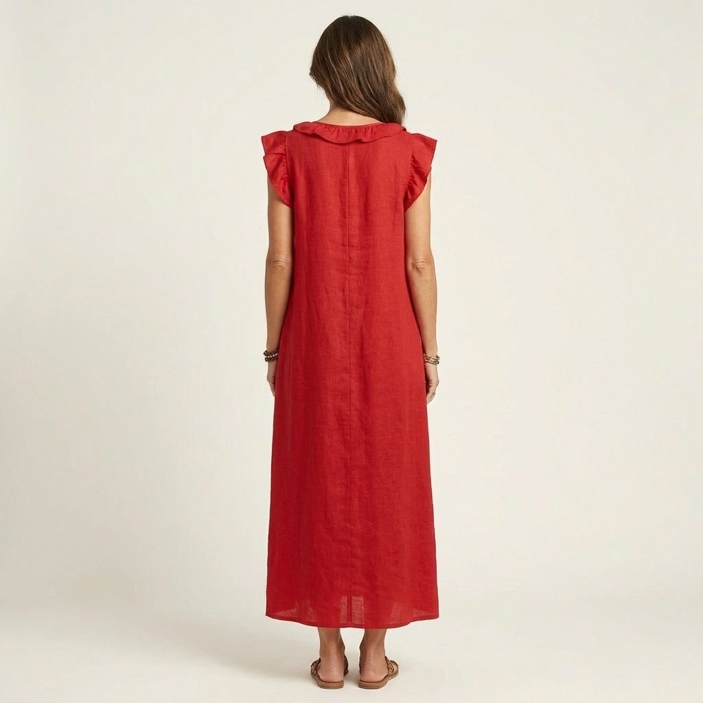 MARINA | Vestido Largo con Escote de Pico