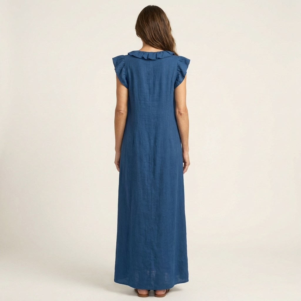 MARINA | Vestido Largo con Escote de Pico