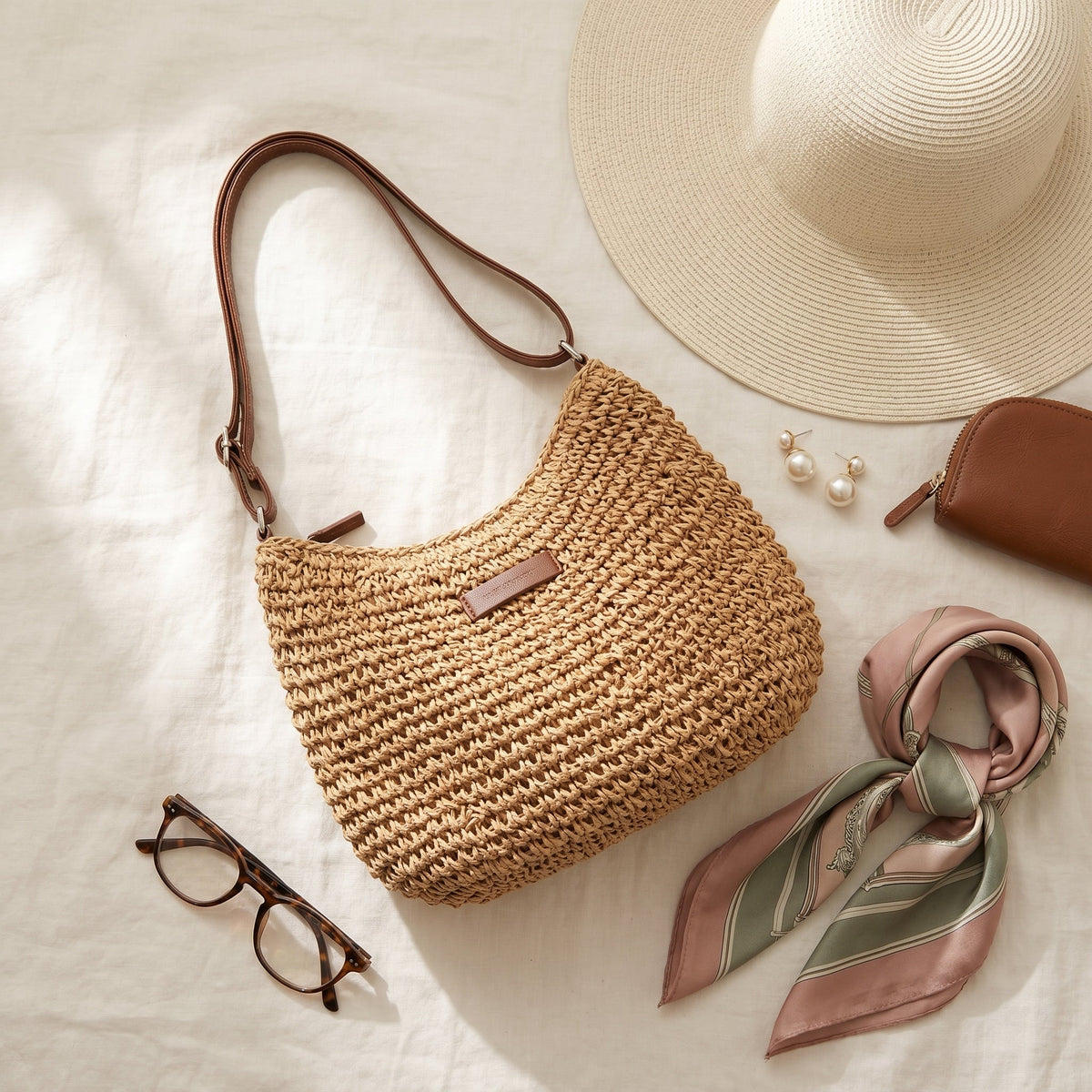 CINTIA | Bolso Trenzado Elegante - Caqui