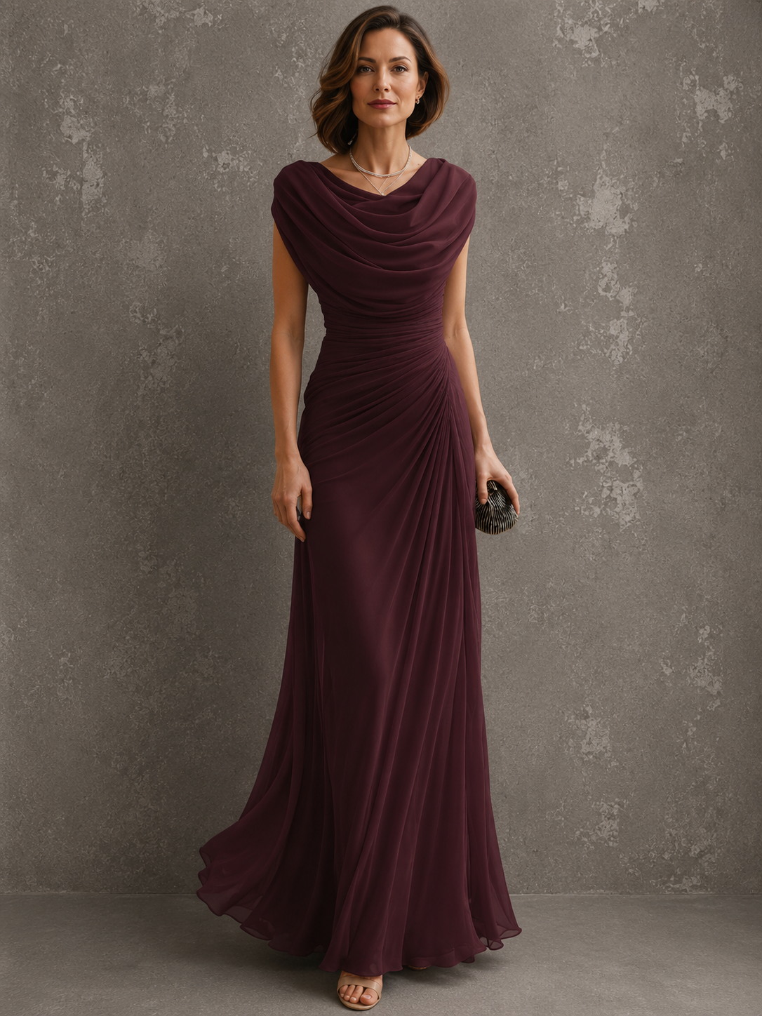 DOMINIQUE | Vestido Largo sin Mangas con Fruncidos