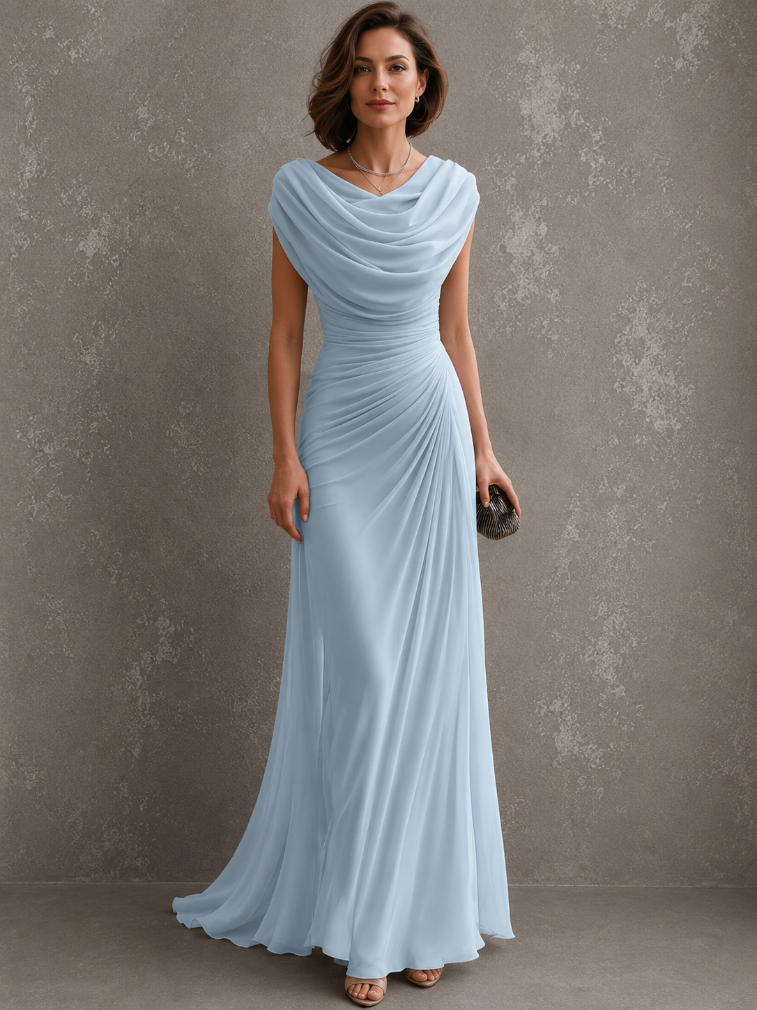 DOMINIQUE | Vestido Largo sin Mangas con Fruncidos
