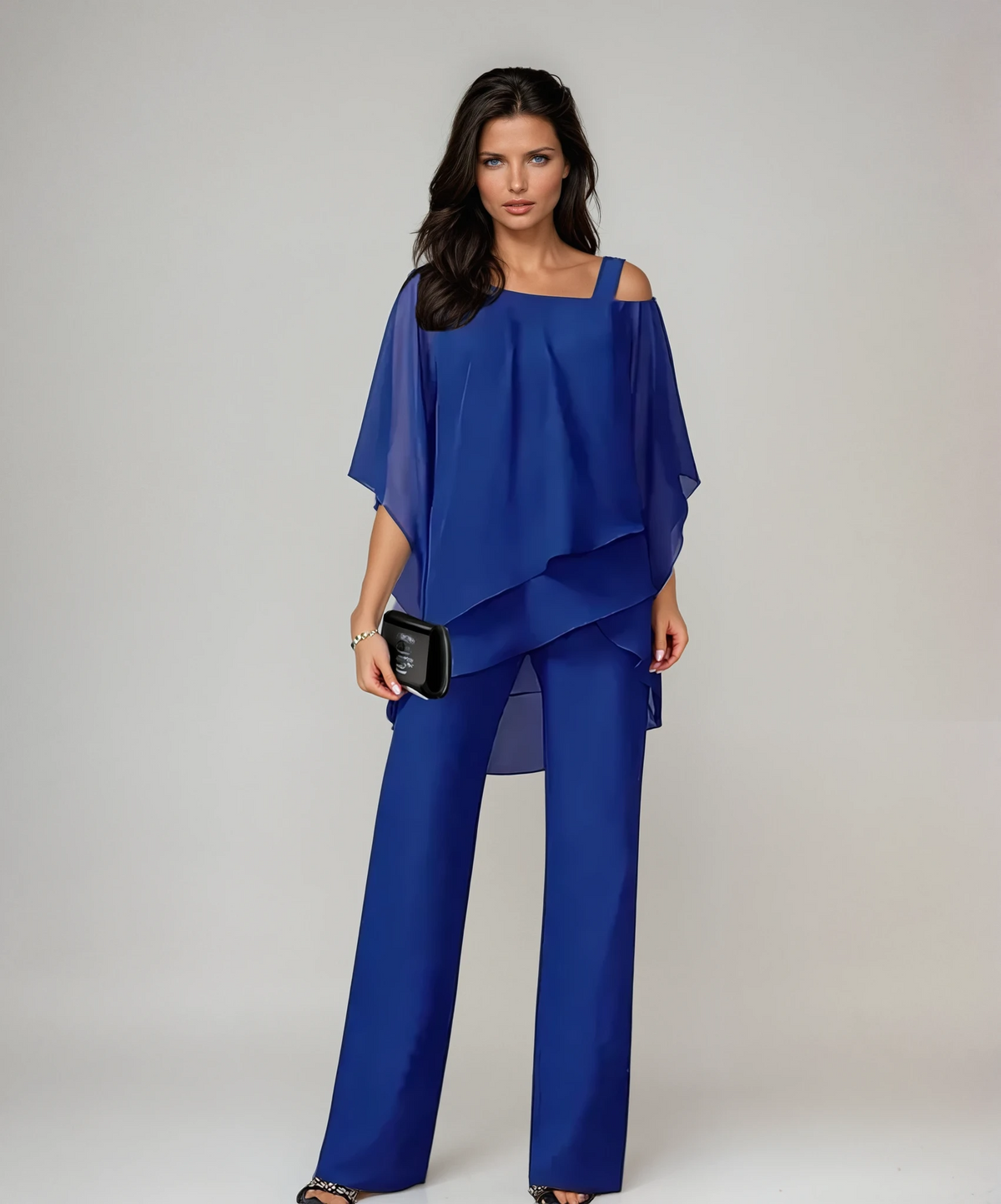 CLARISSE | Conjunto de Top Asimétrico y Pantalón Ancho