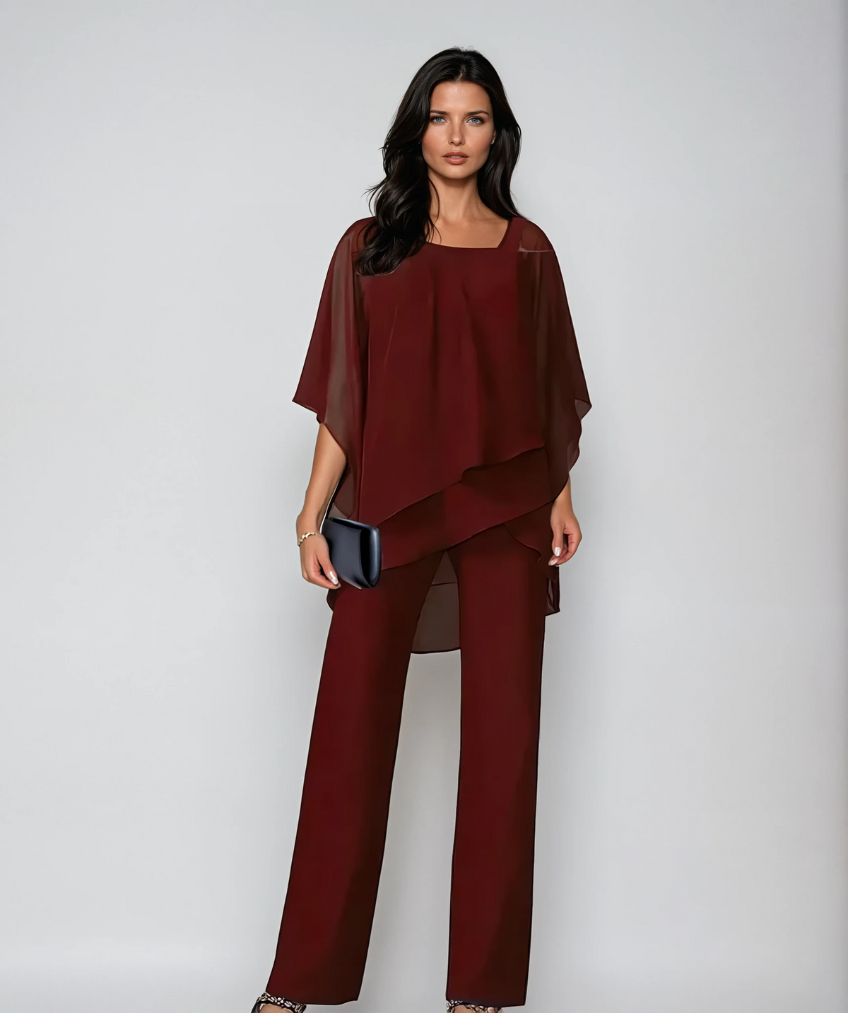 CLARISSE | Conjunto de Top Asimétrico y Pantalón Ancho