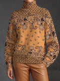 VIRGINIA | Jersey de Cuello Alto Cachemira Caramelo