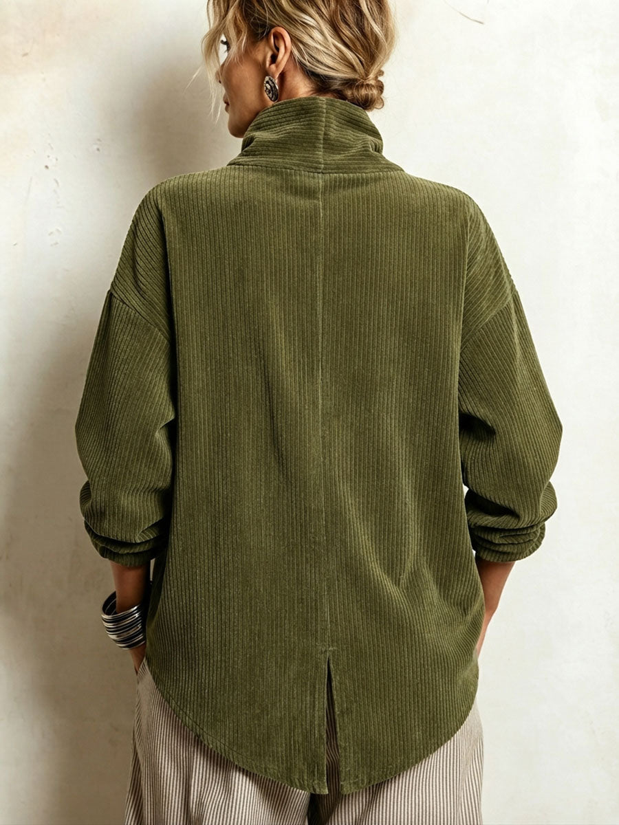LUCILLA | Top de Pana Verde Oliva Cruzado
