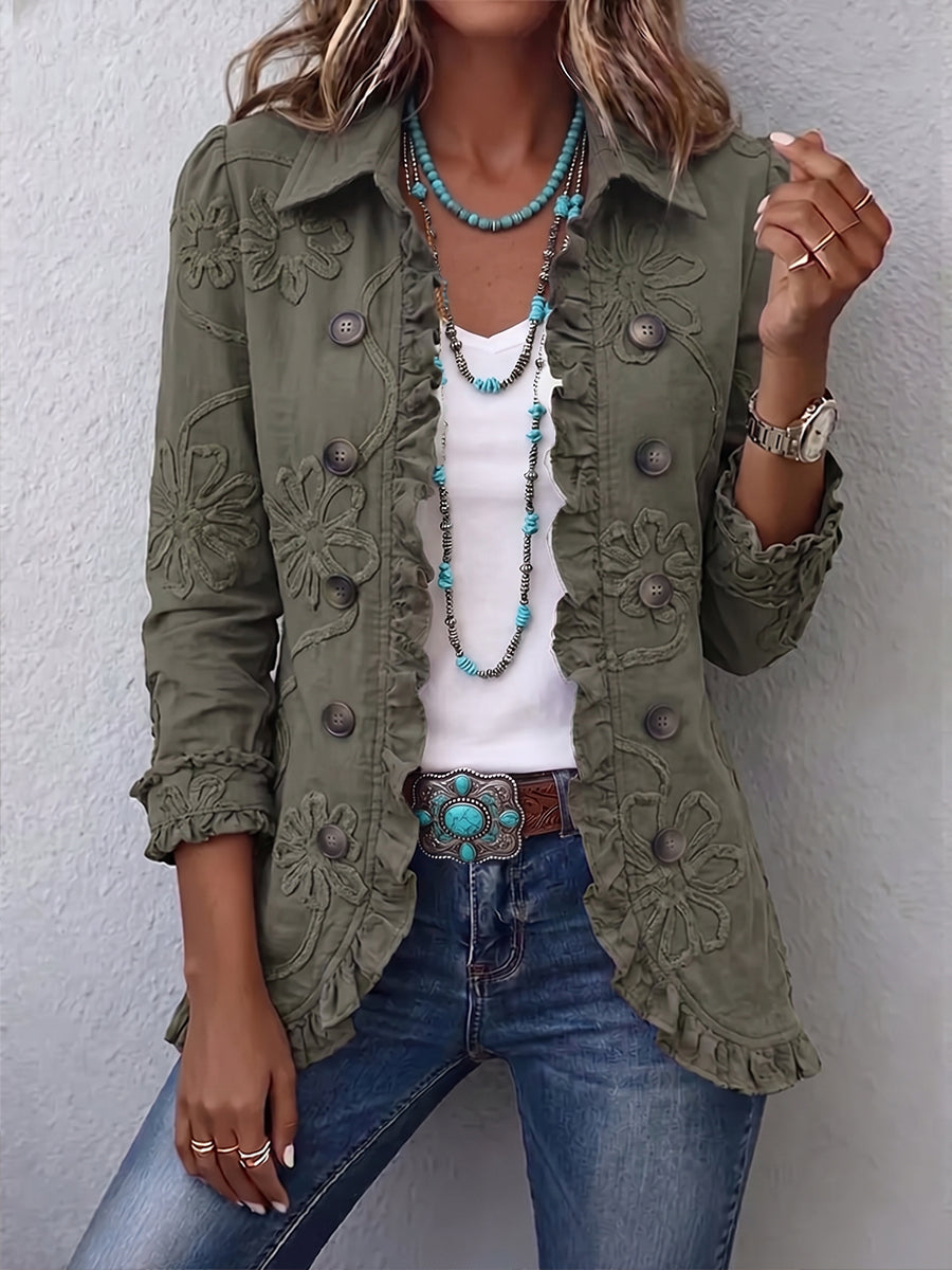 FAUSTINA | Chaqueta Utility Bordada Bohemia