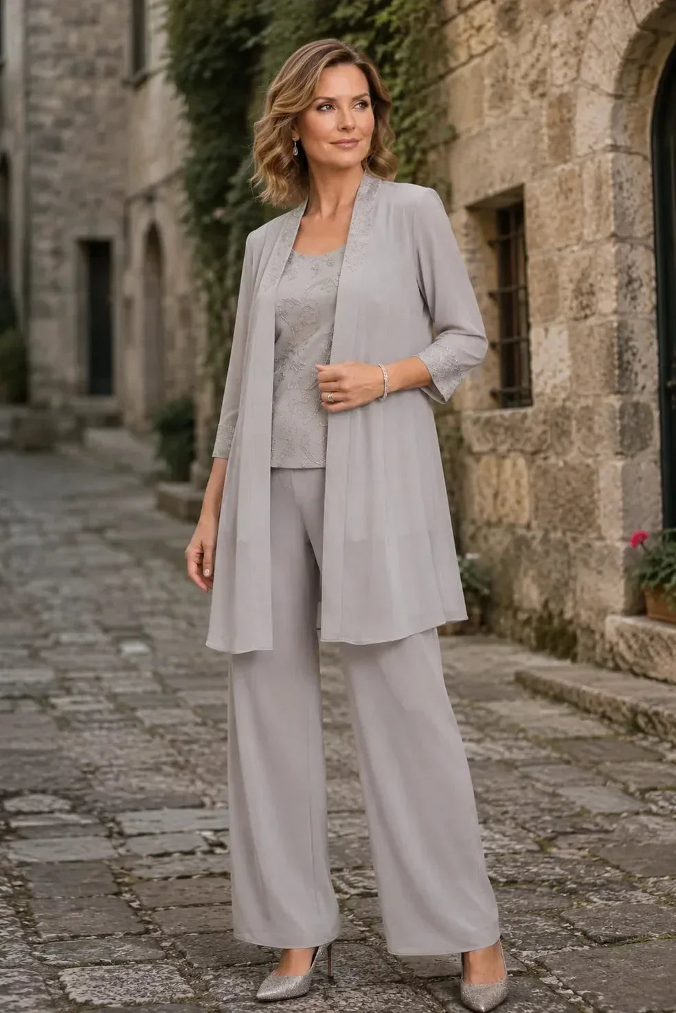 EVELYN | Conjunto Bordado de Tres Piezas para Ceremonia