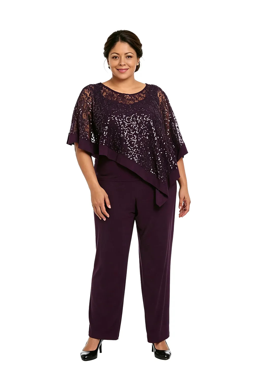ASTRID | Conjunto de Capa con Lentejuelas y Pantalón Recto