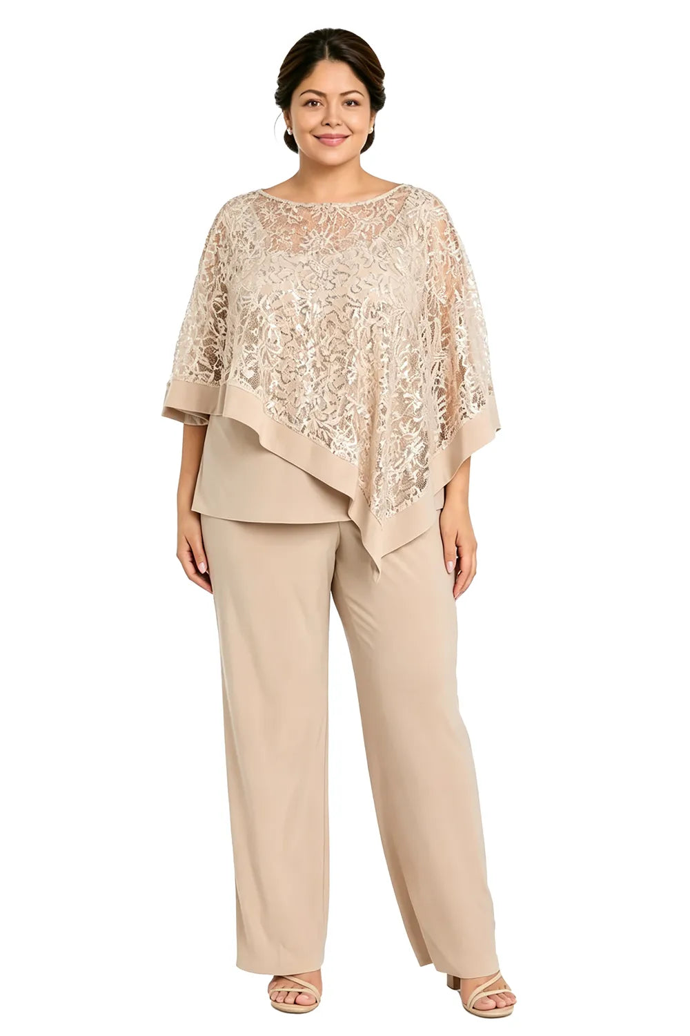 ASTRID | Conjunto de Capa con Lentejuelas y Pantalón Recto