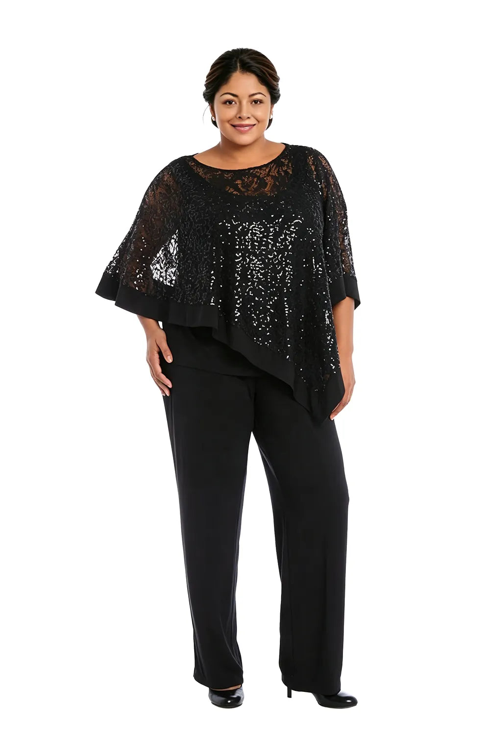 ASTRID | Conjunto de Capa con Lentejuelas y Pantalón Recto