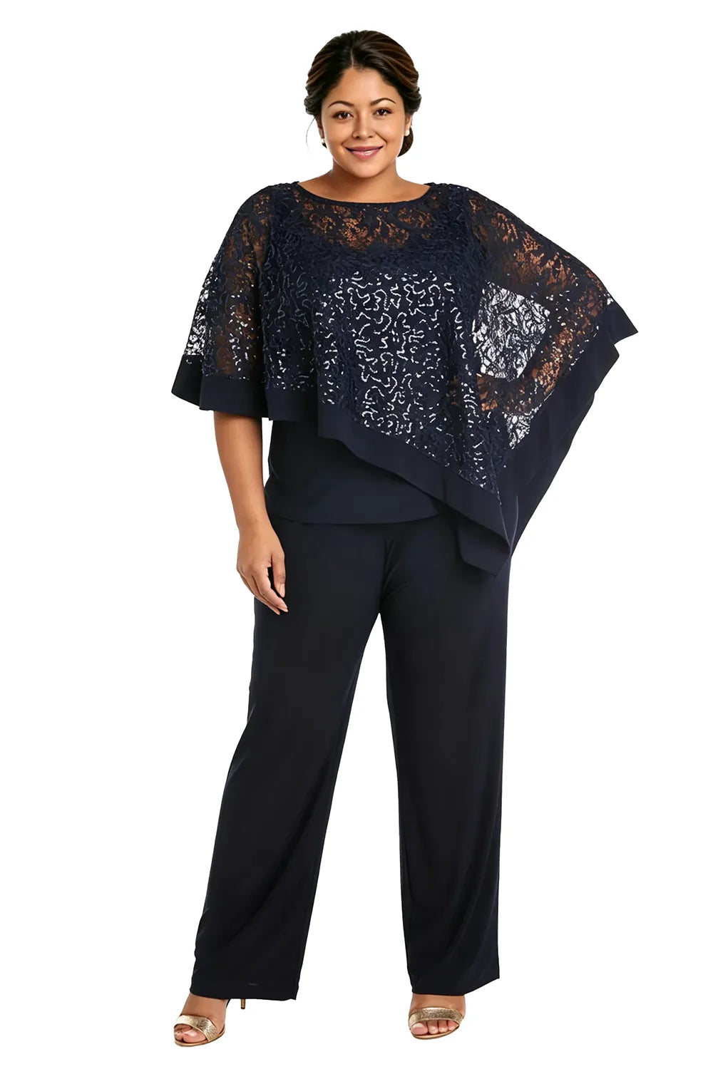 ASTRID | Conjunto de Capa con Lentejuelas y Pantalón Recto