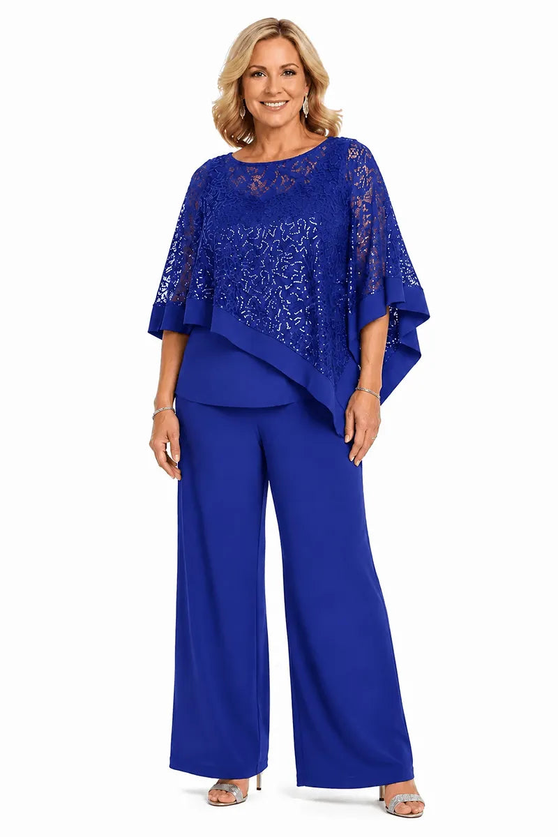 ASTRID | Conjunto de Capa con Lentejuelas y Pantalón Recto
