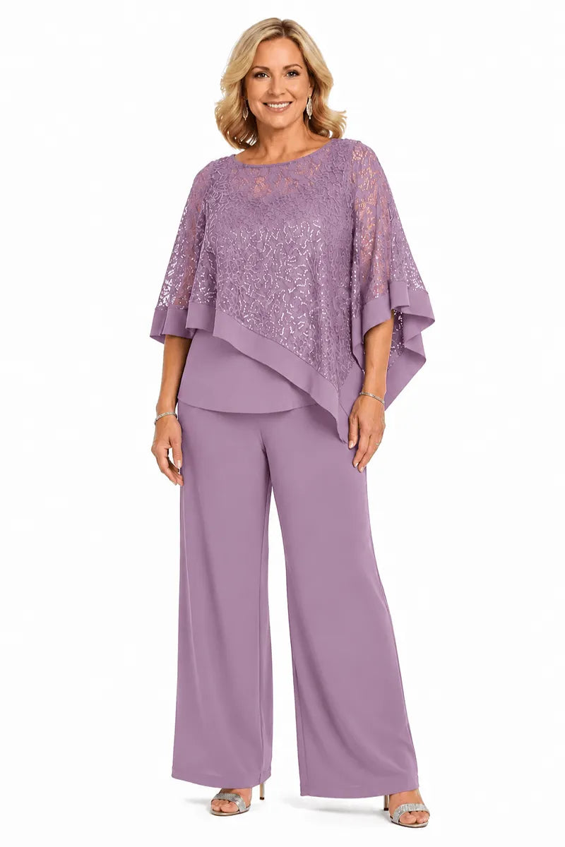 ASTRID | Conjunto de Capa con Lentejuelas y Pantalón Recto