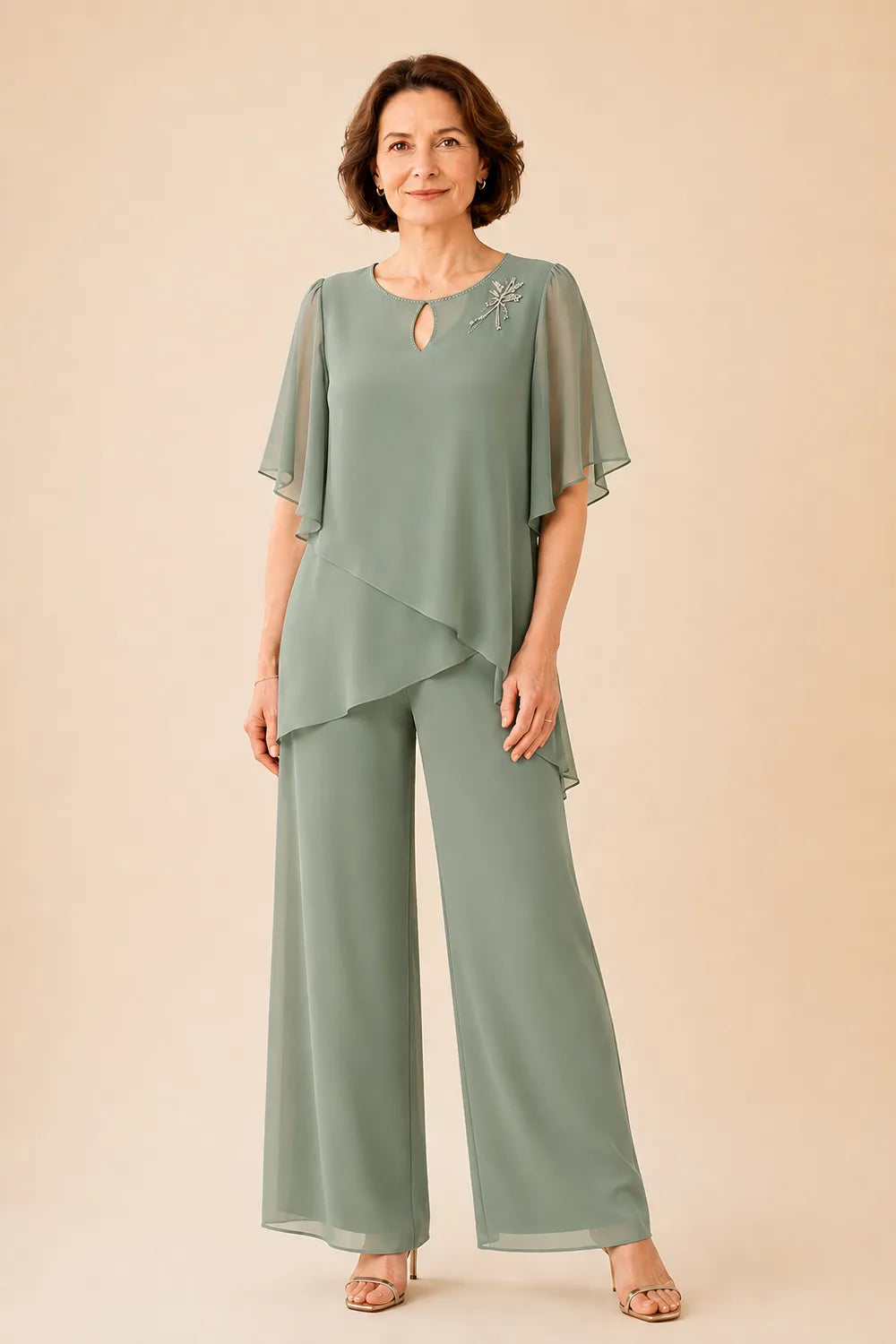 ALLEGRA | Conjunto de Pantalón y Capa de Gasa