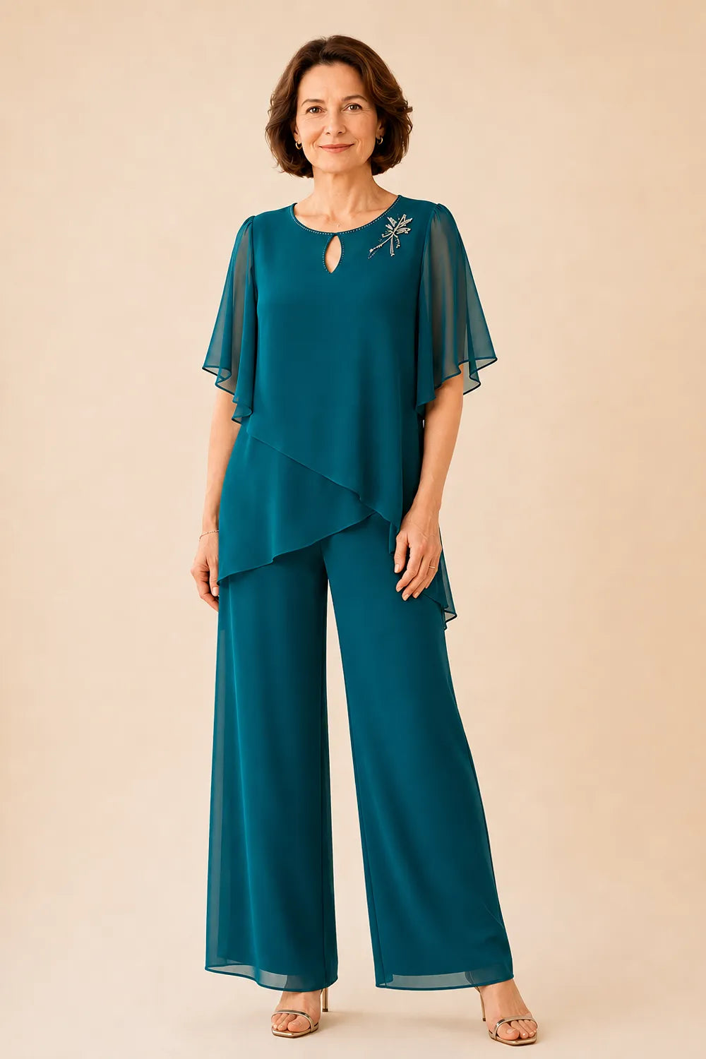ALLEGRA | Conjunto de Pantalón y Capa de Gasa