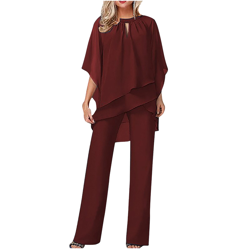 JEANNINE | Conjunto de Blusa Asimétrica y Pantalón Ancho