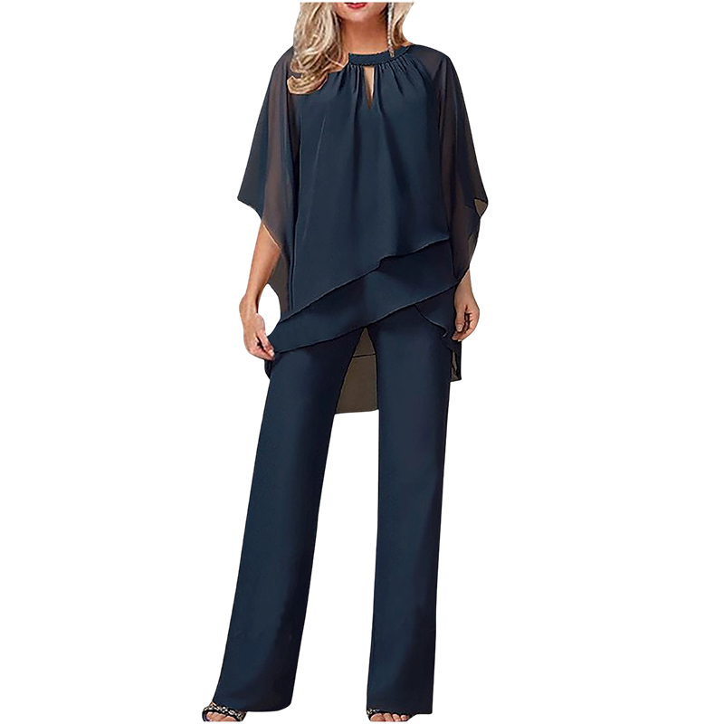 JEANNINE | Conjunto de Blusa Asimétrica y Pantalón Ancho