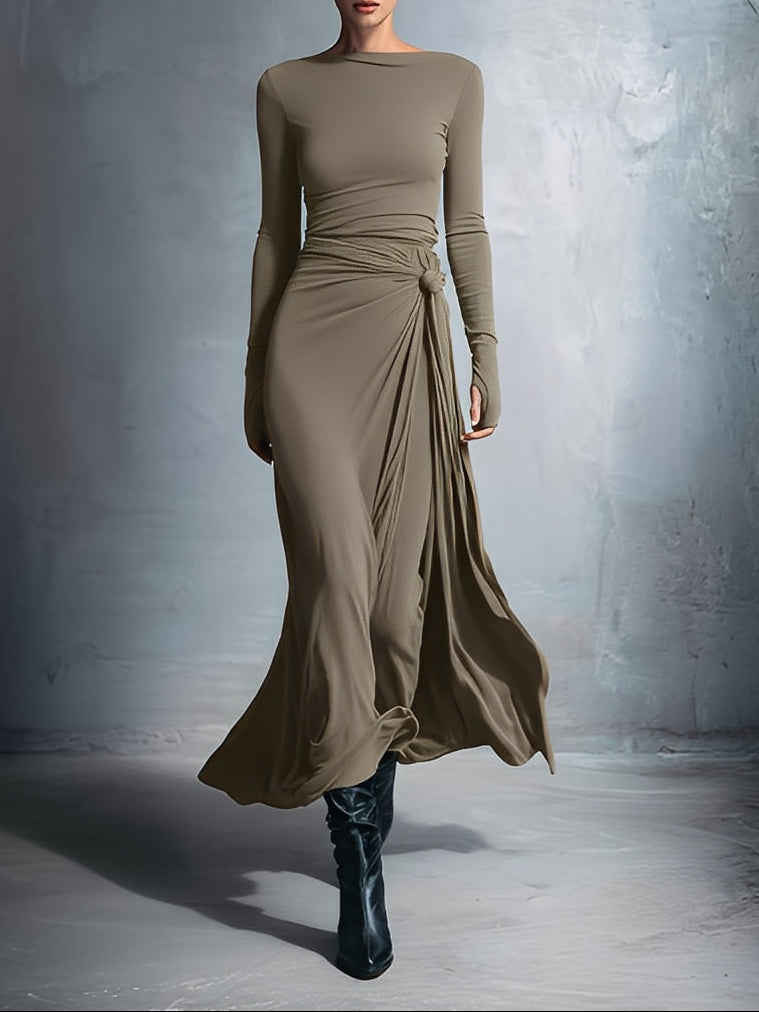 NAOMI | Vestido Maxi Cruzado con Lazo Lateral
